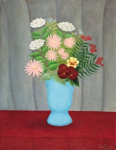 Still Life of Flowers in a Blue Vase